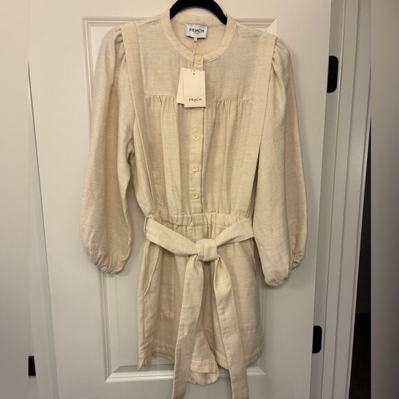 NWT FRNCH Talia Romper Cream Women’s Size Small - Picture 4 of 9